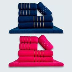 Jogo De Toalhas 12 Pçs Coleção Dubai 100% Algodão Az+rs