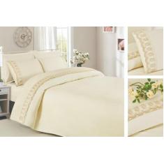 Jogo Lençol Casal Queen 4 Pç 100% Algodão 400 Fios - Palha - De Luca E