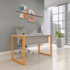 Mesa Madeira 1340cm X 600cm M134/60p25tub Cinza/Laranja Picasso