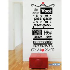 Adesivo Decorativo Frases Tem Que Ser Você pra Sala Cozinha