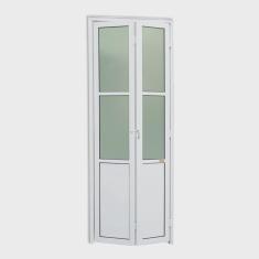 Porta de Alumínio Camarão 210x70cm com Vidro Boreal Linha 25 Brimak