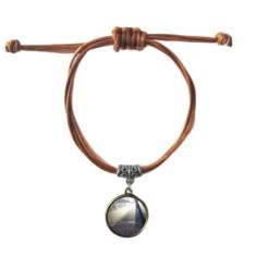 DIYthinker Pulseira de couro verde escuro com estampa florestal ciência natureza cenário pulseira de couro corda marrom joia presente