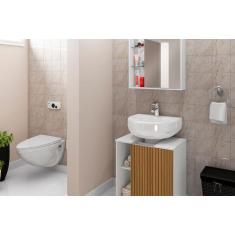 Gabinete Para Banheiro Pequin Branco/Ripado - Bechara