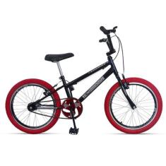 Bicicleta Aro 20 Tipo Cross Free Style Bmx Preta/Vermelho - Ello Bike