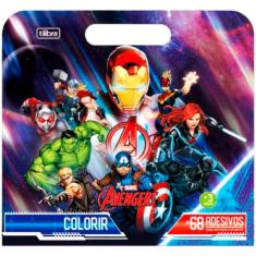 Livro atividades colorir + adesivos Maleta Avengers Tilibra