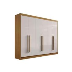 Guarda-Roupa 6 Portas Cinamomo/Off White Athos 2.78 D`Doro