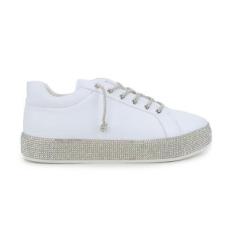 Tênis Feminino Stasy Flatform Strass Branco - 3188-Feminino