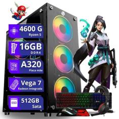Computador Computador Cpu PC Gamer  AMD Ryzen 5 4600g Vega 7 16gb dd4 