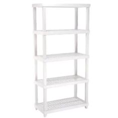 Estante Modular Plástica 5 Prateleiras Câmara Fria Até 250kg Multiuso Ordene Branca