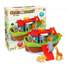 Brinquedo Infantil Barco Arca De Noé 22 Peças Maral 2118