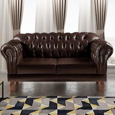 Sofá 2 Lugares Decoração Sara Recepção Dom Pedro Chesterfield Café