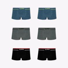 Kit 6 Cuecas Lupo Sunga Fio Texturizado Sortidos 00526-1065000, Azul, 