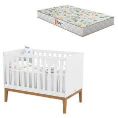 Berço Americano Unique Branco Soft Eco Wood Com Colchão Gazin - Matic