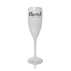 Taça Champagne Branca Personalizada Cheers
