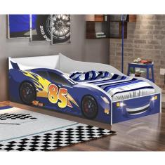 Cama Infantil Carro Azul/Branco