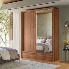 Guarda Roupa Casal 2 Portas de Correr 4 Gavetas Ripada Flex Democrata Santos Andira