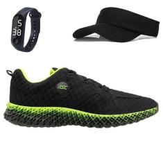 Tênis Feminino Para Academia Caminhada Sola Reta Com Relógio E Viseira-Feminino