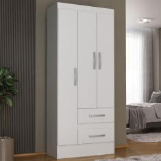 Guarda-Roupa de Solteiro 3 Portas 2 Gaveta Prime Branco