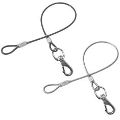 Mi Metty Trela à prova de mastigação para cães extensora de cabo de metal, sem emaranhamento, coleira dupla para cães, coleira múltipla para 2 cães, com clipe duplo, extensor resistente para coleira e