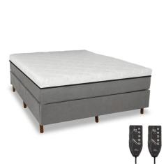 Cama Box e Colchão Magnético Massageador - Eco Premium - Eco New, Cinz