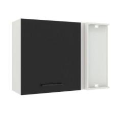 Armário de Cozinha Aéreo de Canto 1 Porta Branco/Preto Agata Madesa, B