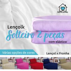 Jogo de Lençol Solteiro 2 Peças com Elástico - RECH ENXOVAIS, Marinho