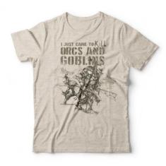 Camiseta Kill Orcs And Goblins - Studio Geek, G, Mescla banana