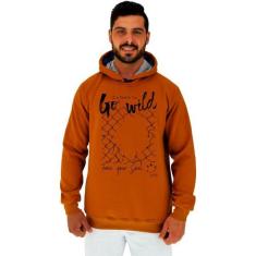 Blusa Moletom Tradicional Com Touca MXD Conceito Go Wild, P, Masculino