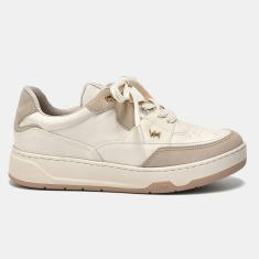 Tênis Via Marte Casual Feminino Cor Bege/Dourado  - 35