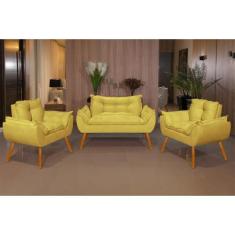 KIT Sofá Namoradeira Opala + 2 Poltronas Opala Balaqui Decor - B BALAQ