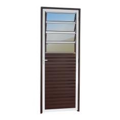 Porta Basculante Linha 25 Vidro Reflex 210x80cm Brimak Mix Corten