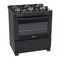 Fogao a Gas 6 Bocas Venax Delplus Vitreo BL Preto