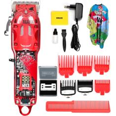 Máquina de cortar cabelo elétrica profissional, máquina de barbear 6500 rpm com marca transparente 100v/240v NG 320