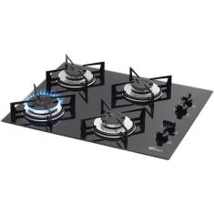 Cooktop 4 Bocas Fischer com Mesa de Vidro Superautomático, Preto - Bivolt