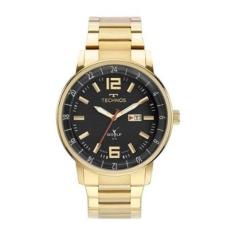 Relógio Technos Masculino Dourado Classic Golf Fundo Preto 2115MWD/1P-Masculino