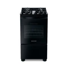 Fogão Brastemp 4 Bocas Preto com mesa de vidro e dupla chama  - BFO4XAE