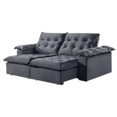 Sofá 5 Lugares Retrátil E Reclinável Martins M-147 Veludo Grafite