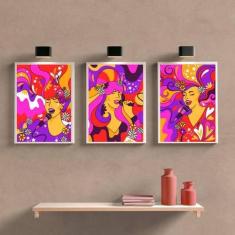 Kit Quadro Decorativo Figurativos Cantoras 45X34Cm 3 Peças - Quadros O