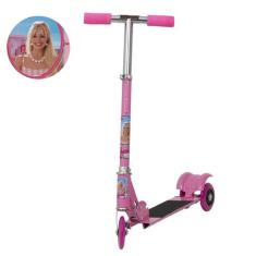 Patinete Infantil Barbie 3 Rodas Dobrável Radical Cor Rosa - Toys 2U