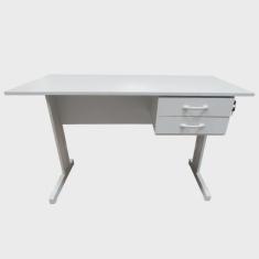 Mesa de Escritório Slim 1,20 x 0,60 com 2 Gavetas Branco