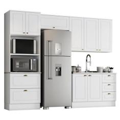 Cozinha Completa Americana 4 Peças Branco com Torre Quente 2 Fornos - 