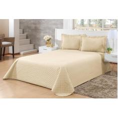 Kit Colcha Cobre Leito Casal Padrão 3 Peças 170 Fios com Porta Travess