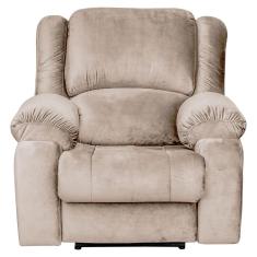 Poltrona do Papai Reclinável Manual Veludo Creme Gran Belo