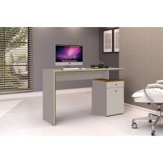 Escrivaninha 120cm 1 Porta 1 Gaveta Office J&A Móveis Freijó/Off White