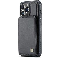 LXURY Capa carteira para iPhone 15 Pro Max/15 Pro/15 Plus/15, capa de couro com bloqueio de RFID com proteção para câmera e compartimento para cartão, preta, 15 pro max 6,7"