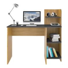 Escrivaninha 111,5cm com Prateleiras Multimóveis Cr25206 Carvalho/grafite