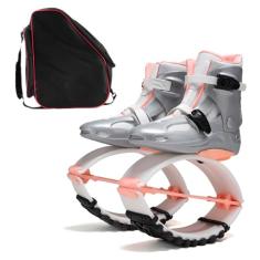 Jumps Shoes Sapatos de Salto Canguru Prateados Rosa Com Bolsa de Armazenamento - Tênis de Ginástica Para Treinamento de Corrida E Salto Ao Ar Livre - 33-44 Sapatos de Lua Ajustáveis ​​da UE (Color :