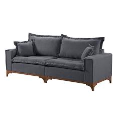 Sofá 3 Lugares Living M-47 Veludo Martins Grafite