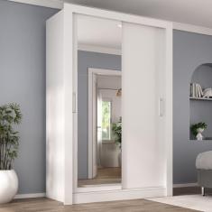 Guarda Roupa Solteiro 2 Portas - com Espelho Liz Yescasa Branco