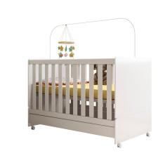 Berço Mini Cama 2 Em 1 Quarto Infantil Bebê 4 Rodinhas/Rodízios C/ Colchão Encanto
